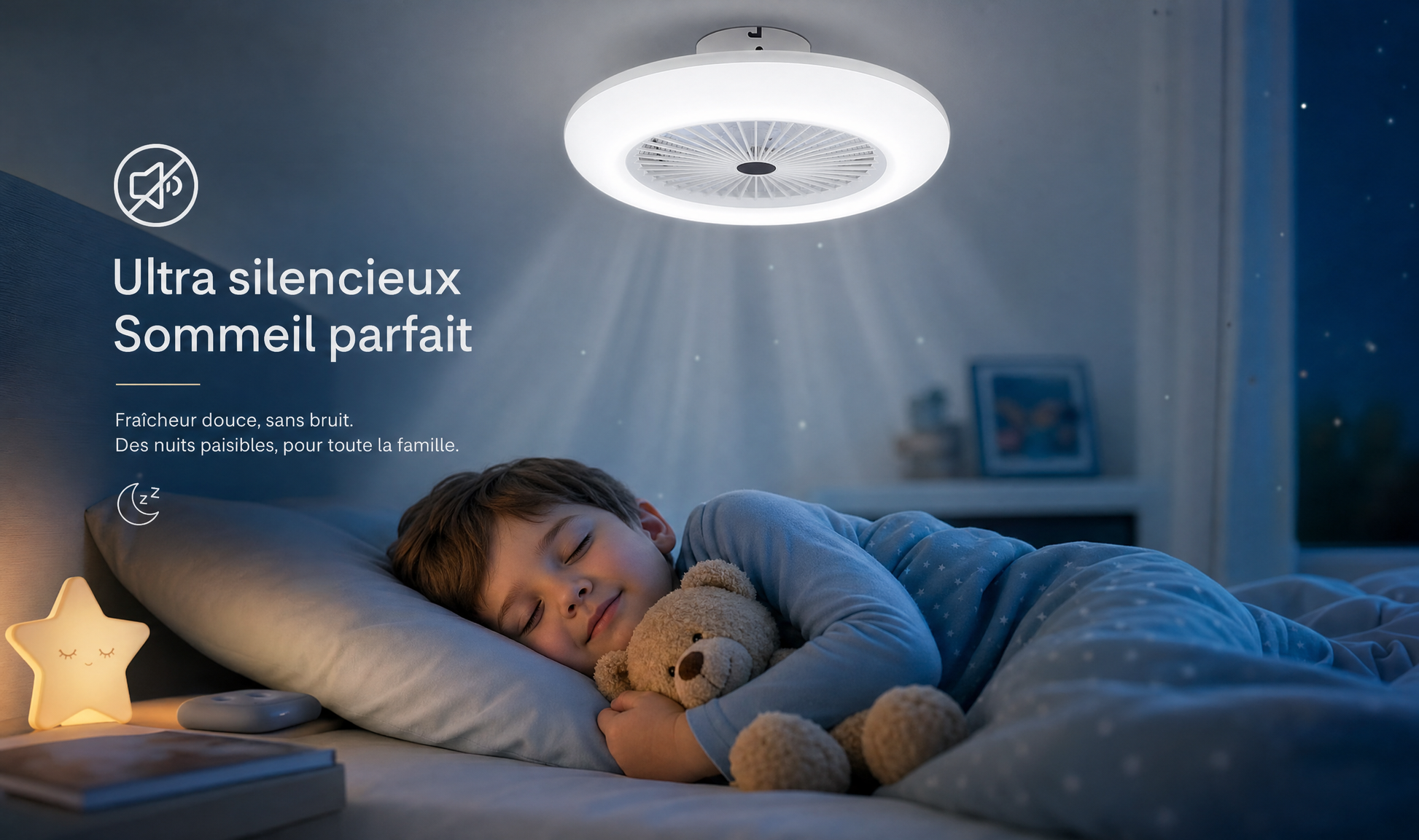 Ventilateur de plafond LED - Votre confort 2 en 1
