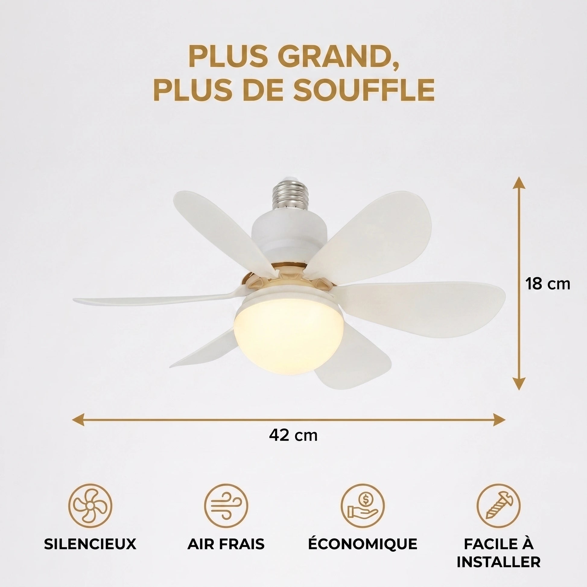Ventilateur de Plafond LED – Votre confort 2 en 1