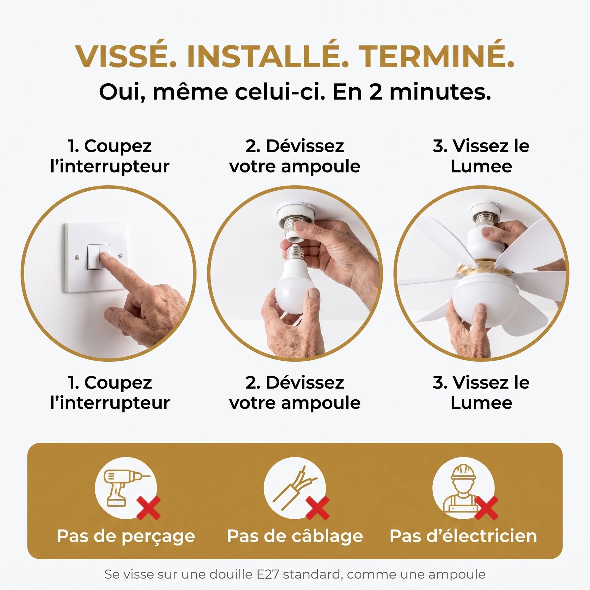 Ventilateur de Plafond LED – Votre confort 2 en 1